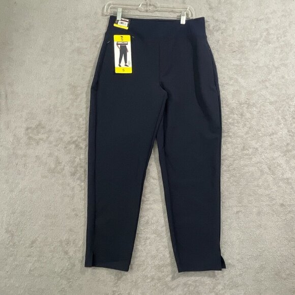 NEW Kirkland Signature Womens S Ankle Pants Side zipper Navy Blue - Picture 1 of 8